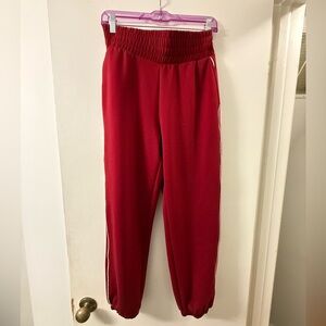 90 Degree By Reflex maroon Jogger Sweatpants with White Side Stripes